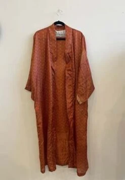 Lily ForbesIkat Silk Robe - Rust