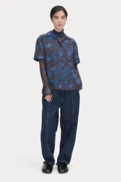 Rachel ComeyIra Shirt - Blue Flowers