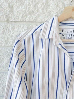 Frank & EileenJoedy Button Up Shirt - Navy Double Sand Stripe -CYNTHIA ROWLEY Sales Store JOEDY BUTTON UP SHIRT 20230804192728 1