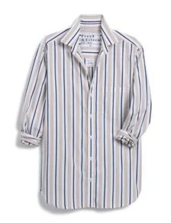 Frank & EileenJoedy Button Up Shirt - Navy Double Sand Stripe -CYNTHIA ROWLEY Sales Store JOEDY BUTTON UP SHIRT 20230804192728 2