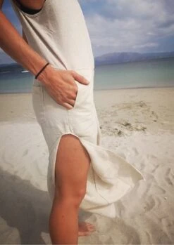 BERENIKNATURAL LINEN LONG SLEEVELESS SIDE SLOTS JUMPSUIT - White -CYNTHIA ROWLEY Sales Store JUMPSUIT LONG SLEEVELESS SIDE SLOTS NATURAL LINEN white 20210520203548 1