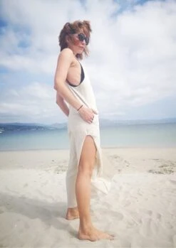 BERENIKNATURAL LINEN LONG SLEEVELESS SIDE SLOTS JUMPSUIT - White -CYNTHIA ROWLEY Sales Store JUMPSUIT LONG SLEEVELESS SIDE SLOTS NATURAL LINEN white 20210520203549