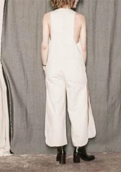 BERENIKNATURAL LINEN LONG SLEEVELESS SIDE SLOTS JUMPSUIT - White -CYNTHIA ROWLEY Sales Store JUMPSUIT LONG SLEEVELESS SIDE SLOTS NATURAL LINEN white 20210520203553
