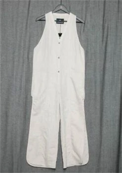 BERENIKNATURAL LINEN LONG SLEEVELESS SIDE SLOTS JUMPSUIT - White -CYNTHIA ROWLEY Sales Store JUMPSUIT LONG SLEEVELESS SIDE SLOTS NATURAL LINEN white 20210520203555