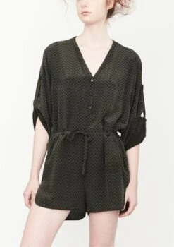 BERENIKShort-loose/Belt Jumpsuit - Gold Print