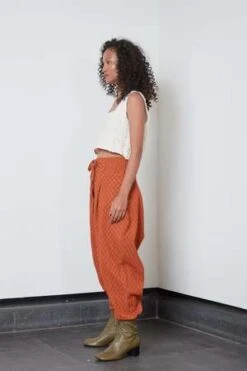 RUJUTA SHETHJogger Pant - Terracotta Waffle -CYNTHIA ROWLEY Sales Store Jogger Pant Terracotta Waffle 20230927214111 2