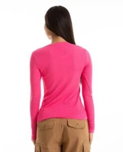 SundryL S Henley Cerise Top - Pink -CYNTHIA ROWLEY Sales Store L S Henley Cerise 20231025013343 1
