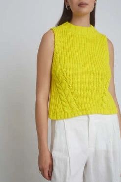 ELEVEN SIXLily Tank - Citron 9 ELEVEN SIXLily Tank - Citron -CYNTHIA ROWLEY Sales Store LILY TANK CITRON 20231027192650 3