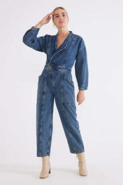 éticaLiv Asymmetric Jumpsuit - Arctic Storm