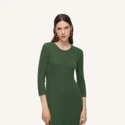 Nice ThingsLong Pleated Dress - Forest