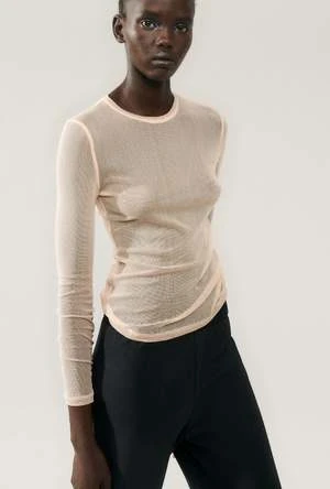 Silk LaundryMesh Long Sleeve Top - Daybreak 1 Silk LaundryMesh Long Sleeve Top - Daybreak