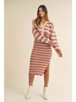 MableMable Jesse Crop Cardigan And Sleveless Dress Set - Red Bean Multi -CYNTHIA ROWLEY Sales Store Mable Jesse Crop Cardigan And Sleveless Dress Set In Red Bean Multi 20230929173248 3