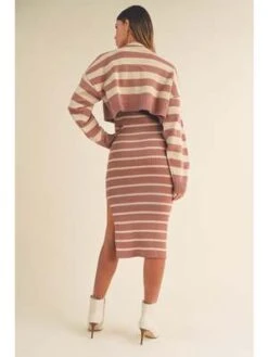 MableMable Jesse Crop Cardigan And Sleveless Dress Set - Red Bean Multi -CYNTHIA ROWLEY Sales Store Mable Jesse Crop Cardigan And Sleveless Dress Set In Red Bean Multi 20230929173249