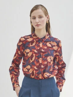 Maison De InesLiberty Floral Shirt - Brown