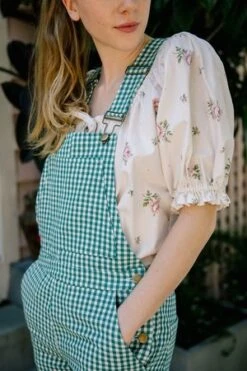PlanteMari Overall - Jade Check 9 PlanteMari Overall - Jade Check -CYNTHIA ROWLEY Sales Store Mari Overall in Jade Check 20220509001625 3