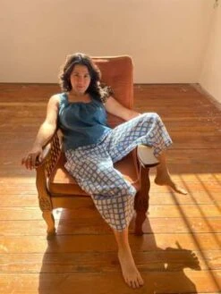 Happy French Ganghappyfrenchgang Marius Pants - Blue Grid -CYNTHIA ROWLEY Sales Store Marius Blue Grid Uni size S XL 20231028001528 1