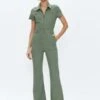 PistolaMartina Short Sleeve Flare Jumpsuit - Colonel -CYNTHIA ROWLEY Sales Store Martina Short Sleeve Flare Jumpsuit in Colonel 20230915221903
