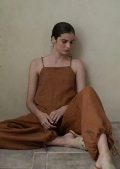 Missing You AlreadyMissing You Already Linen Strap Jogger Jumpsuit - Orange Brown -CYNTHIA ROWLEY Sales Store Missing you already Linen Strap Jogger Jumpsuit Orange Brown 20210629183107 1