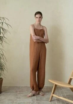 Missing You AlreadyMissing You Already Linen Strap Jogger Jumpsuit - Orange Brown -CYNTHIA ROWLEY Sales Store Missing you already Linen Strap Jogger Jumpsuit Orange Brown 20210629183107
