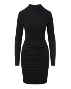 Veronica BeardMizani Ruched Dress - Black -CYNTHIA ROWLEY Sales Store Mizani Ruched Dress in Black 20230926204223 1