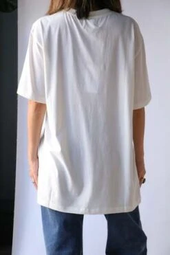 MonokiScribble Boyfriend Tee - White -CYNTHIA ROWLEY Sales Store Monoki Scribble Boyfriend Tee in White 20231031225004