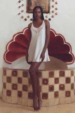 NK IMODEPrecious Sunset Silk Babydoll - Pearl Grey -CYNTHIA ROWLEY Sales Store NK IMODE Precious Sunset Silk Babydoll Pearl Grey 20230310224823