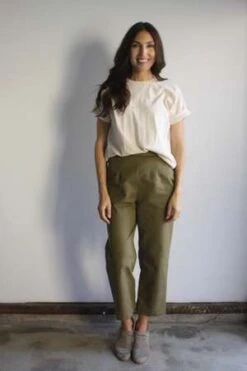 MyrtleNaomi Pants - Golden Olive Twill