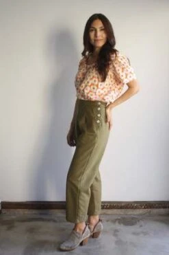 MyrtleNaomi Pants - Golden Olive Twill -CYNTHIA ROWLEY Sales Store Naomi Pants Golden Olive Twill 20231014235942 1
