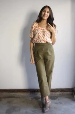 MyrtleNaomi Pants - Golden Olive Twill -CYNTHIA ROWLEY Sales Store Naomi Pants Golden Olive Twill 20231014235942 2