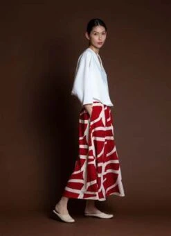 KAAREMOchna Wide Leg Pocket Pant W/ Elastic - Red La Gang Leaf Print -CYNTHIA ROWLEY Sales Store Ochna Wide Leg Pocket Pant w Elastic Red La Gang Leaf Print 20230926045704 1