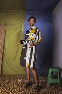 Osei-DuroLabu Cut Paste Dress - Black/White -CYNTHIA ROWLEY Sales Store Osei Duro Labu Cut Paste Dress Black White 20220929000516