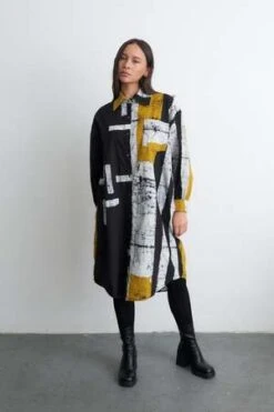 Osei-DuroLabu Cut Paste Dress - Black/White -CYNTHIA ROWLEY Sales Store Osei Duro Labu Cut Paste Dress Black White 20220929000519