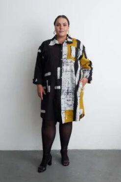 Osei-DuroLabu Cut Paste Dress - Black/White -CYNTHIA ROWLEY Sales Store Osei Duro Labu Cut Paste Dress Black White 20220929000525