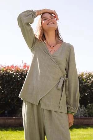 Rachel PallyOtis Wrap Top - Khaki 1 Rachel PallyOtis Wrap Top - Khaki