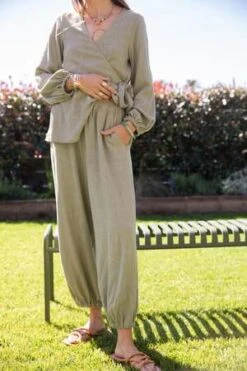 Rachel PallyOtis Wrap Top - Khaki 7 Rachel PallyOtis Wrap Top - Khaki -CYNTHIA ROWLEY Sales Store Otis Wrap Top 20231018024927 1