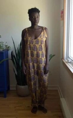 PalmaJumpsuit - Ochre Floral -CYNTHIA ROWLEY Sales Store Palma Jumpsuit Ochre Floral 20231018232644