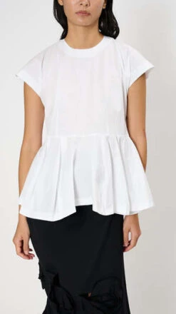 Comme Des Garcons Comme Des GarçonsPeplum Blouse - White -CYNTHIA ROWLEY Sales Store Peplum Blouse in White 20231102032826 2