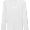 Perfect White TeeRobyn U Neck Rib Long Sleeve - White -CYNTHIA ROWLEY Sales Store Perfect White Tee Robyn U Neck Rib Long Sleeve in White 20231017225359