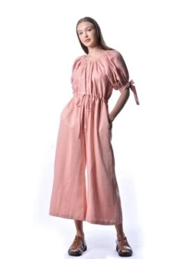 Eliza FaulknerRamona Linen Jumpsuit - Pink -CYNTHIA ROWLEY Sales Store Pink Linen Ramona Jumpsuit 20220421160659 1