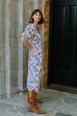 Rachel PallySoleil Dress - Granite Floral Block Print -CYNTHIA ROWLEY Sales Store Rachel Pally Soleil Dress Granite Floral Block Print 20221108022325 1