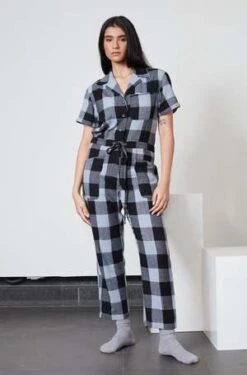 RUJUTA SHETHRay Jumpsuit Cyan Chex