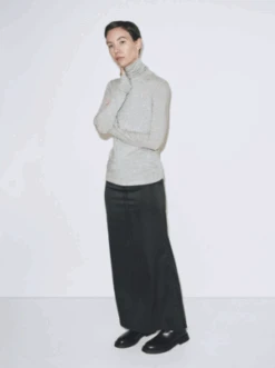 CYNTHIA ROWLEY Sales Store -CYNTHIA ROWLEY Sales Store Roll Neck Jersey Top Heather Grey 20230911214419 1