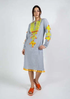 Rose And RoseBarbizon Dress - Stripe/Ylw/Orng -CYNTHIA ROWLEY Sales Store Rose and Rose Barbizon Dress 20220318081616 1