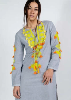 Rose And RoseBarbizon Dress - Stripe/Ylw/Orng -CYNTHIA ROWLEY Sales Store Rose and Rose Barbizon Dress 20220318081616 3