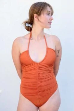 PEONYRuched Vacation One Piece - Melon