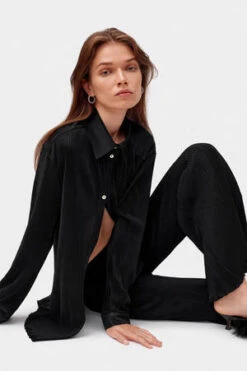 SleeperOrigami Pyjama Set With Pants - Black -CYNTHIA ROWLEY Sales Store SLEEPER Origami Pyjama Set with Pants in Black 20221101223223 4