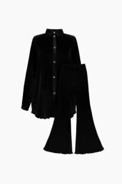 SleeperOrigami Pyjama Set With Pants - Black -CYNTHIA ROWLEY Sales Store SLEEPER Origami Pyjama Set with Pants in Black 20221101223224