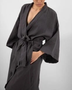 Sunday MorningSai Full-Length Linen Robe -CYNTHIA ROWLEY Sales Store Sai Full Length Linen Robe 20210623015358 1