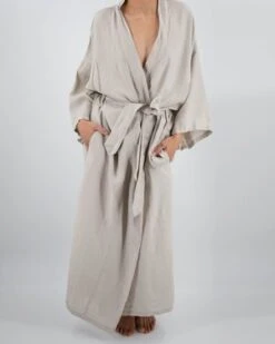 Sunday MorningSai Full-Length Linen Robe -CYNTHIA ROWLEY Sales Store Sai Full Length Linen Robe 20210623015400