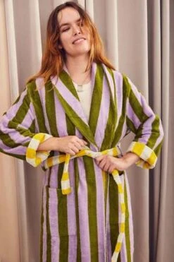 Dusen DusenSea Stripe Bathrobe -CYNTHIA ROWLEY Sales Store Sea Stripe Bathrobe 20231012225359 1